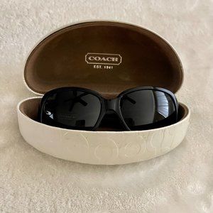 Coach Signature Oversized Square Sunglasses w/Clamshell Signature Case